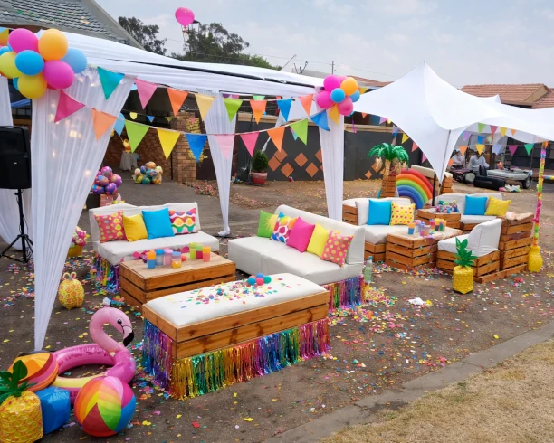 white couch birthday party