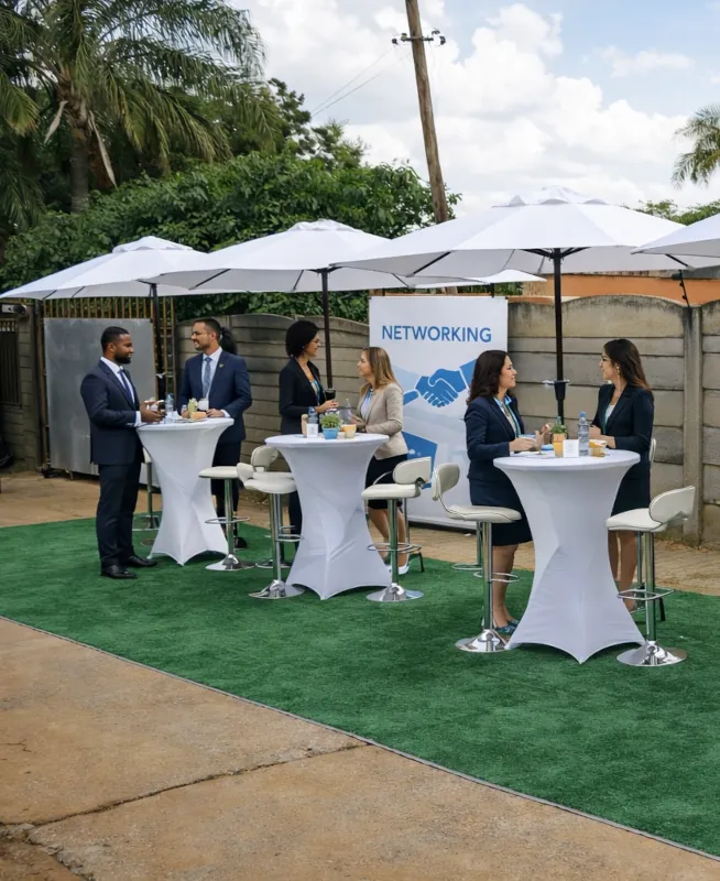 business function preparations and decorations