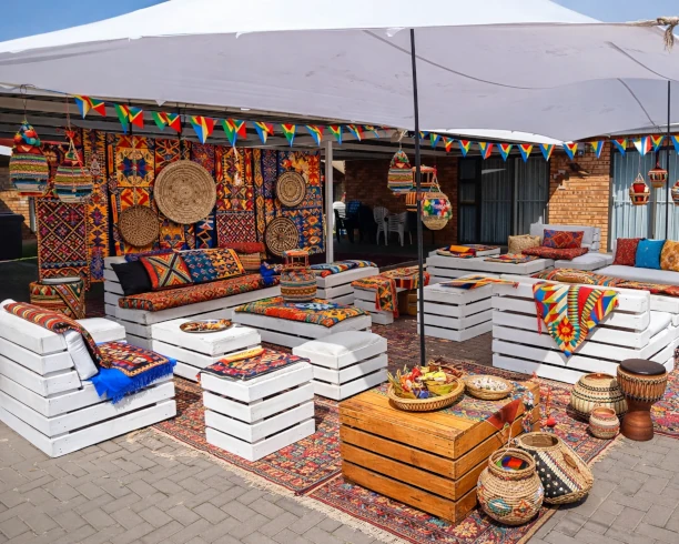 white couch at a traditional event
